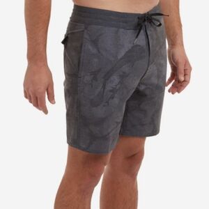 Pelagic Cortez Men's Black Gray Swim Board Shorts Size 32